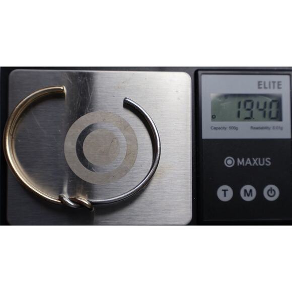 Retired James Avery 14k & 925 Lovers Knot Cuff Bracelet 19.34G / 6.5in / 4mm - Picture 7 of 7